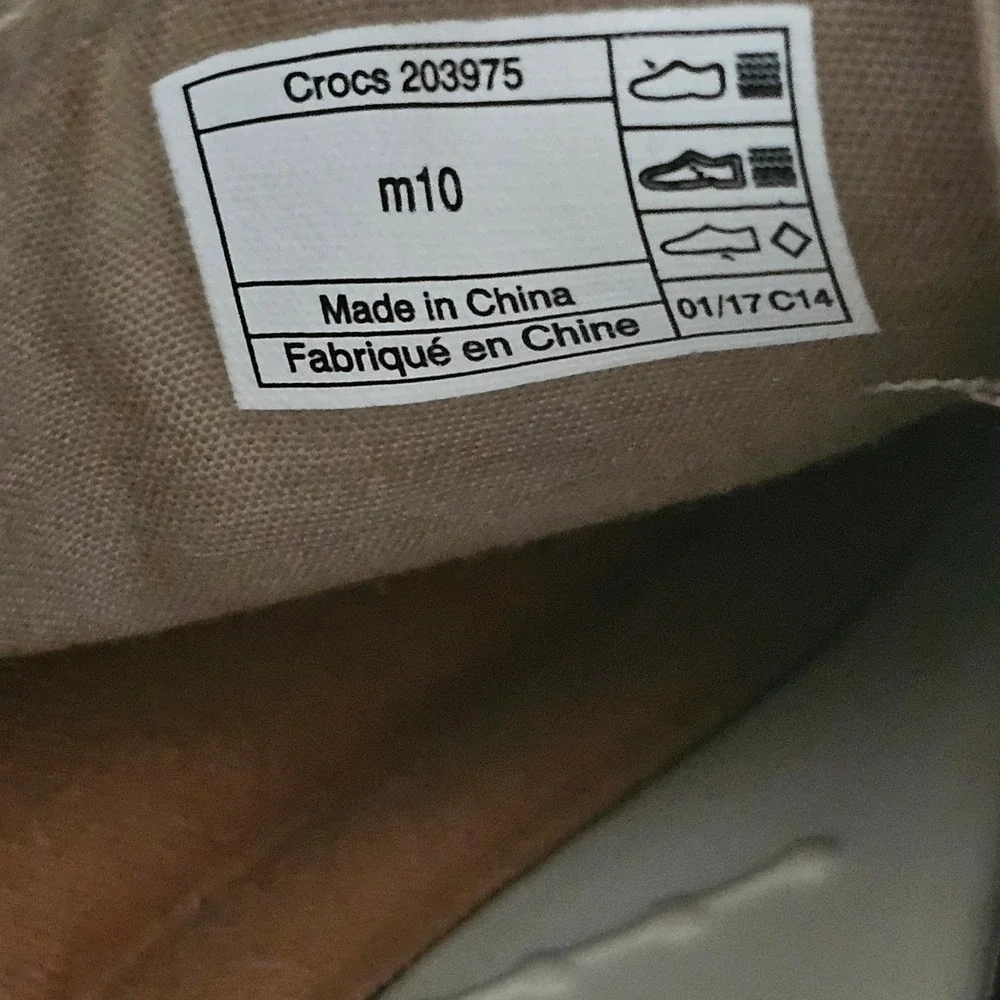 Crocs‎ Santa Cruz 2 Luxe Mens 10 Khaki Canvas Slip On Loafers 203975